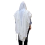 Wedding Talitnia Traditional White Pure Wool Tallit (Prayer Shawl) - 4
