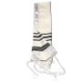 Talitnia Traditional Pure Wool Tallit. Black with silver stripes - 6