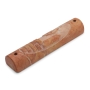 Red Jerusalem Stone Mezuzah Case With Tower of David Design (Choice of Sizes) - 2