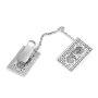 Traditional Yemenite Art Handcrafted Sterling Silver Tallit Clips With Menorah Design - 2