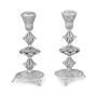Traditional Yemenite Art Handcrafted Sterling Silver Tiered Candlesticks With Filigree Design - 3