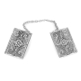 Traditional Yemenite Art Luxurious Handcrafted Sterling Silver Star of David Tallit Clips With Filigree Design - 1