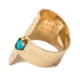 18K Gold-Plated and Turquoise Stone Adjustable Ring – Traveler's Psalm & Priestly Blessing (Psalms 121 & Numbers 6) - 5