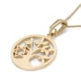14K Gold Women's Tree of Life Pendant Necklace with Star of David  - 5
