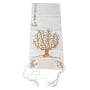 Tree of Life: Yair Emanuel Embroidered Polysilk Tallit - Brown - 2