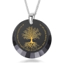 Cubic Zirconia Tree of Life Necklace Micro-Inscribed With 24K Gold (Genesis 2:9) - 3