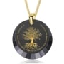 Cubic Zirconia Tree of Life Necklace Micro-Inscribed With 24K Gold (Genesis 2:9) - 1