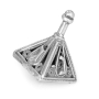 Traditional Yemenite Art Handcrafted Small Sterling Silver Triangular Dreidel With Filigree Design - 2