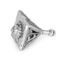 Traditional Yemenite Art Handcrafted Small Sterling Silver Triangular Dreidel With Filigree Design - 4