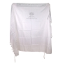 Large Priestly Blessing Embroidered Tallit Prayer Shawl with Silver Stripes - 7