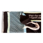 Galilee Silks Black and Turquoise Leaves Women's Tallit (Prayer Shawl) Set - 3