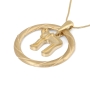14K Gold Chai Pendant Necklace With Twist Design (Choice of Color) - 3