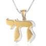 Two-Tone Sterling Silver and Gold-Plated Chai Pendant - Unisex - 1