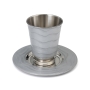 Kiddush Cup Set With Wavy Design (Choice of Colors) - 6
