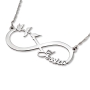 Sterling Silver Double Thickness Hebrew / English Infinity Name Necklace - Three Little Birds - 2