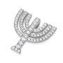 18K Gold Menorah Pendant Necklace With White Diamonds By Yaniv Fine Jewelry - 5