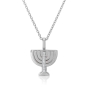 Deluxe Diamond-Accented 18K Gold Double Menorah Pendant Necklace By Yaniv Fine Jewelry - 10