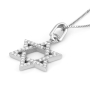 Diamond-Accented 14K White Gold Interlocking Star of David Pendant Necklace  - 3