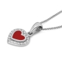 Diamond-Accented Heart 14K White Gold Pendant Necklace - 2