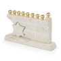 Star of David White Jerusalem Stone Hanukkah Menorah - 3