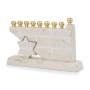 Star of David White Jerusalem Stone Hanukkah Menorah - 2