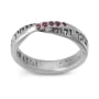 Women's Silver and Ruby Stones Kabbalah Ring for Matchmaking - 5