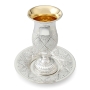 Enchanting 925 Sterling Silver Plated Kiddush Cup and Saucer Set with Star Design - 2