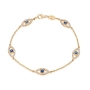 Yaniv Fine Jewelry 18K Gold Evil Eyes Bracelet with Diamonds and Sapphires - 5