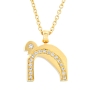 Yaniv Fine Jewelry 18K Gold Modern Chai Pendant with Diamonds - 1