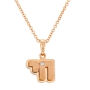 Yaniv Fine Jewelry 18K Gold Double Chai Pendant with Diamond - 5