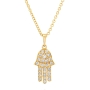 Yaniv Fine Jewelry Delicate Hamsa Pendant with Diamonds - 1