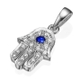 Yaniv Fine Jewelry 18K Gold and Diamond Hamsa Pendant With Blue Sapphire (Choice of Colors) - 2