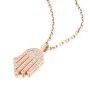 Yaniv Fine Jewelry 18K Gold Elongated Hamsa Pendant with Diamonds - 7