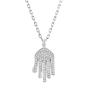 Yaniv Fine Jewelry 18K Gold Elongated Hamsa Pendant with Diamonds - 4