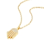 Yaniv Fine Jewelry 18K Gold Elongated Hamsa Pendant with Diamonds - 2