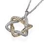 Diamond-Encrusted 18K Yellow Gold Rounded Star of David Necklace - 5