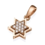 18K Gold Double Star of David Women's Pendant With Diamonds - 5