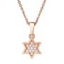 18K Gold Double Star of David Women's Pendant With Diamonds - 6
