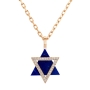 Yaniv Fine Jewelry 18K Gold Deconstructed Star of David Pendant with Diamonds and Lapis Lazuli - Color Option - 4