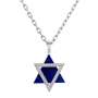 Yaniv Fine Jewelry 18K Gold Deconstructed Star of David Pendant with Diamonds and Lapis Lazuli - Color Option - 6
