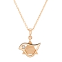 18K Gold Unisex Star of David & Dove of Peace Pendant with Diamond - 10