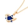 18K Gold and Lapis Lazuli Dove of Peace & Star of David Diamond Pendant Necklace (Choice of Color) - 6