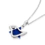 18K Gold and Lapis Lazuli Dove of Peace & Star of David Diamond Pendant Necklace (Choice of Color) - 4