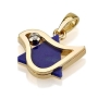 18K Gold and Lapis Lazuli Dove of Peace & Star of David Diamond Pendant Necklace (Choice of Color) - 2