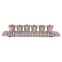 Yair Emanuel Textured Nickel Set of 6 Small Kiddush Cups with Tray (Silver / Rainbow) - 2