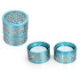 Yair Emanuel Aluminum Travel Shabbat Candleholders With Metal Cut-Out (Choice of Colors) - 7