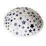 Yair Emanuel Embroidered Kippah With Stars (White) - 2