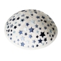 Yair Emanuel Embroidered Kippah With Stars (Blue / White) - 4