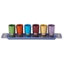 Yair Emanuel Jerusalem Kiddush Cup Set with Tray - Variety of Colors - 4