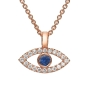Yaniv Fine Jewelry 18K Gold Evil Eye Diamond Necklace with Sapphire Stone  - 1